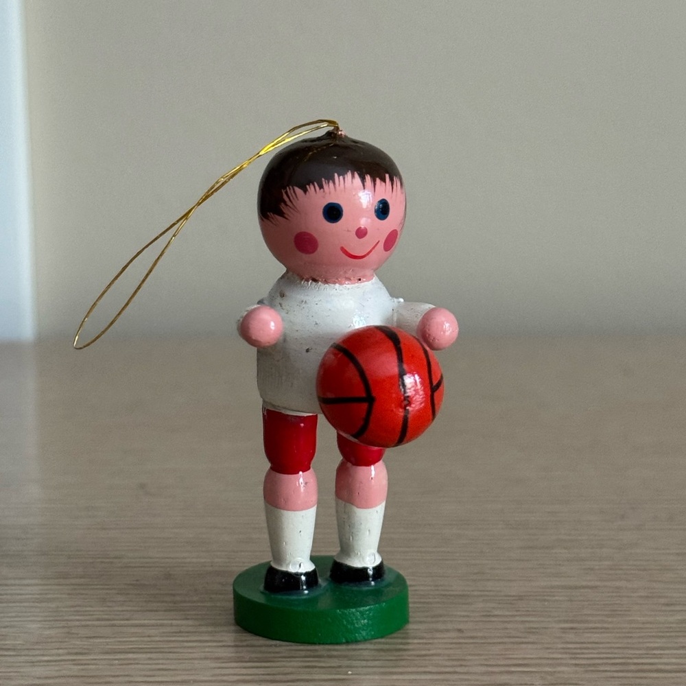 Vintage Christmas Basketball Player Ornament